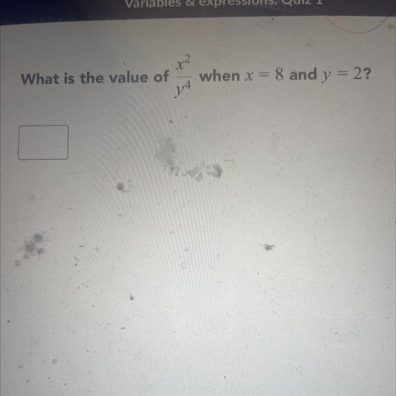 What is the value of when x = 8 and y = 2?-example-1