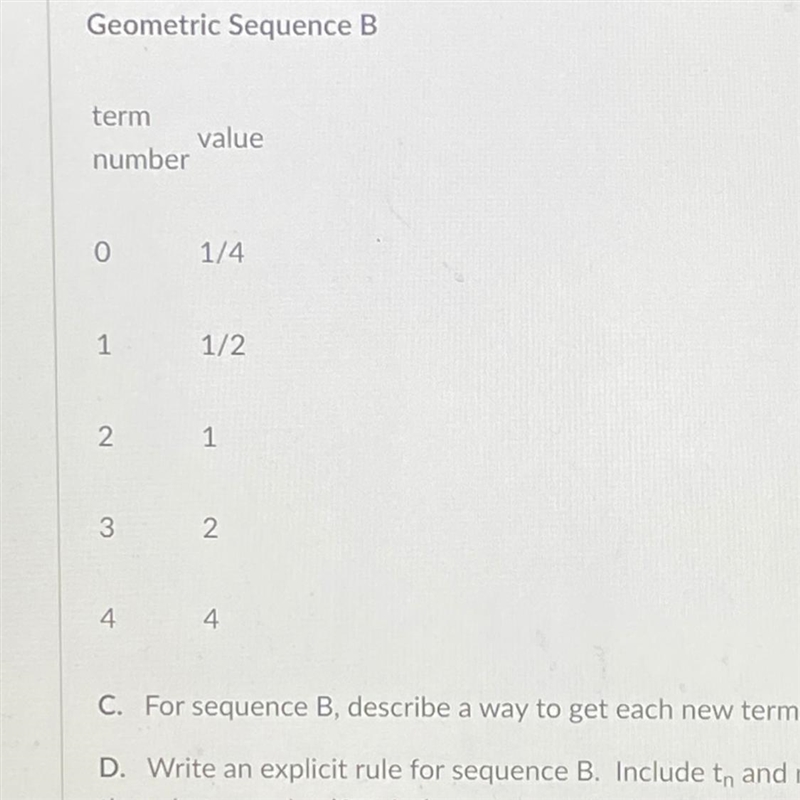 A. For sequence A, describe a way to get each new term. B. Write an explicit rule-example-1