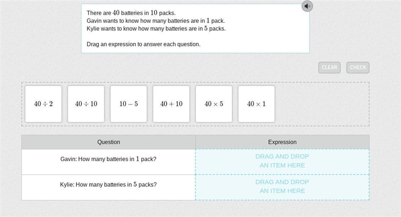 There are 40 batteries in 10 packs. Gavin wants to know how many batteries are in-example-1