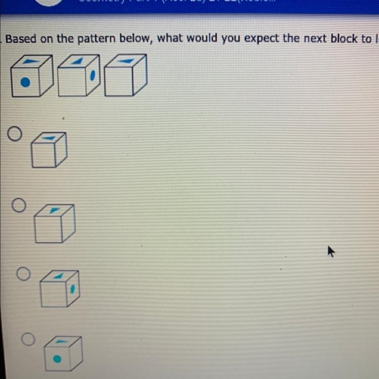 Module 1 exam based on the pattern below, what would you expect the next block to-example-1