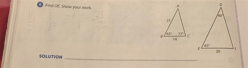 Please help math I need it now please save meeeeee Find DE. Show your work-example-1