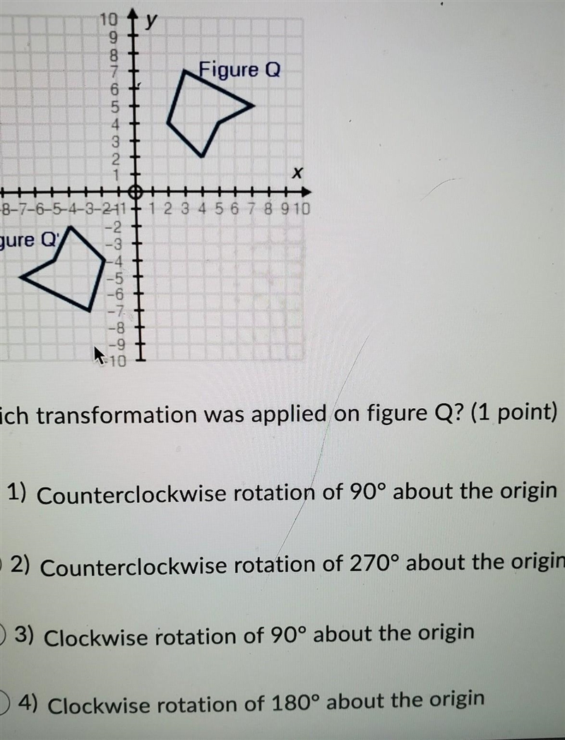 Which transformation was applied on figure Q? ​-example-1