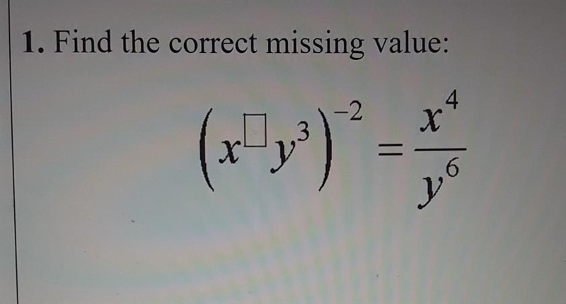 1. Find the correct missing value: ​-example-1