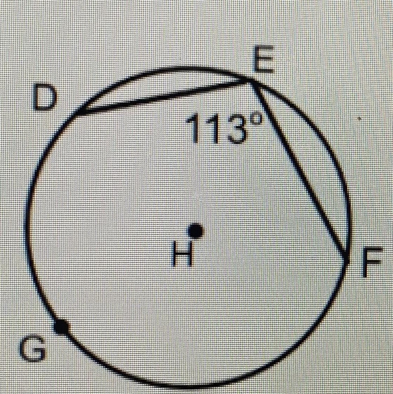 What is the measure of arc DGF-example-1