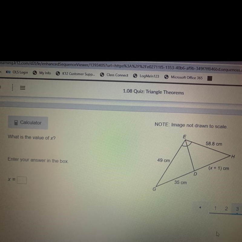 What is the value of x ? Enter your answer in the box.-example-1