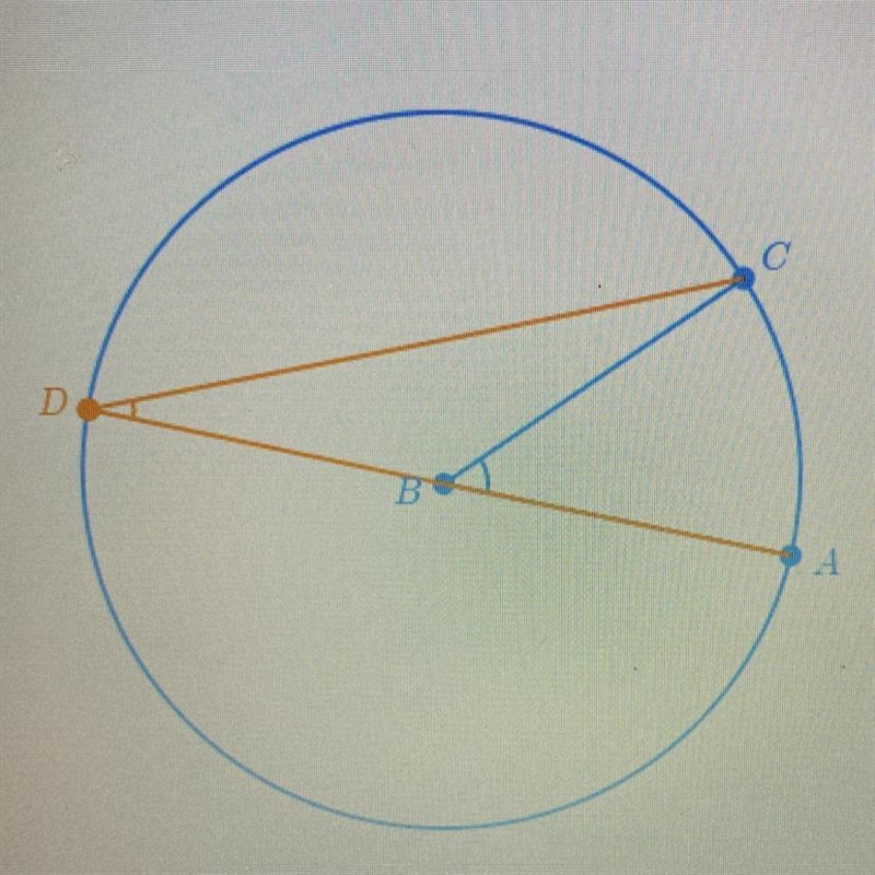 A circle is centered on point B. Points A, C and D lie on its circumference. If ZABC-example-1