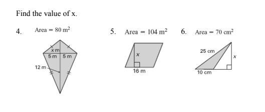 Find the value of x I would like all 3 answers and how to get them (show work). Thanks-example-1