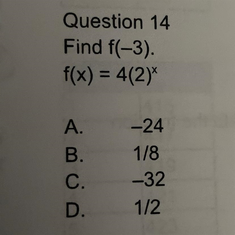 Find f(-3). f(x) = 4(2)^x-example-1