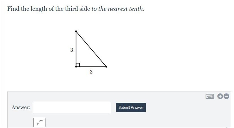 Find the length of the third side to the nearest tenth. 3 3-example-1