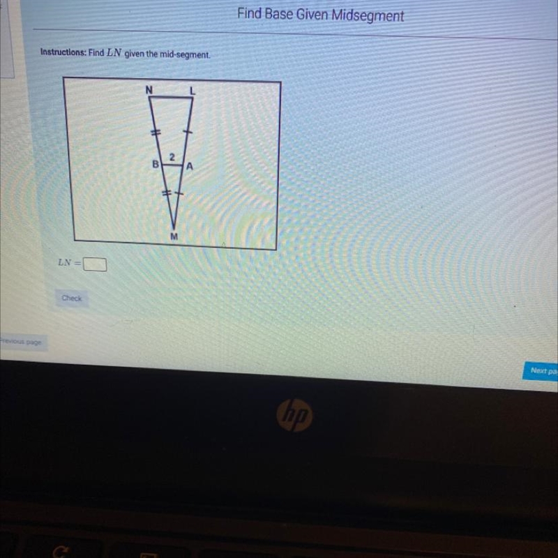 Find LN given the mid-segment?-example-1