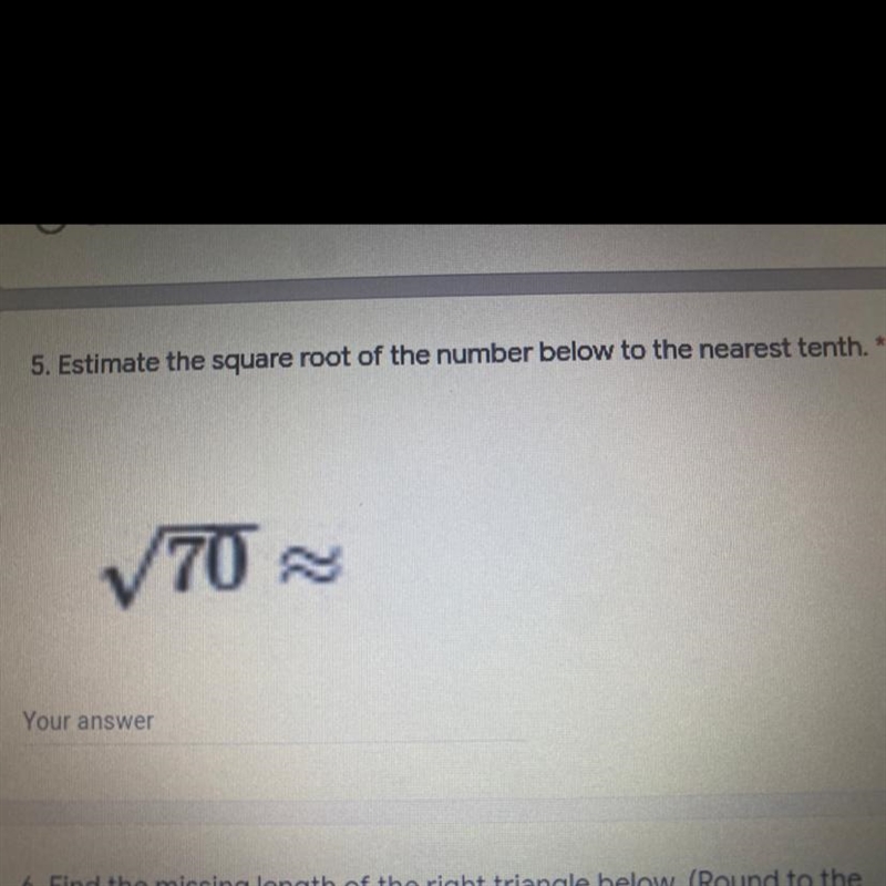 V70 Estimate the square root of the number below to the nearest tenth-example-1