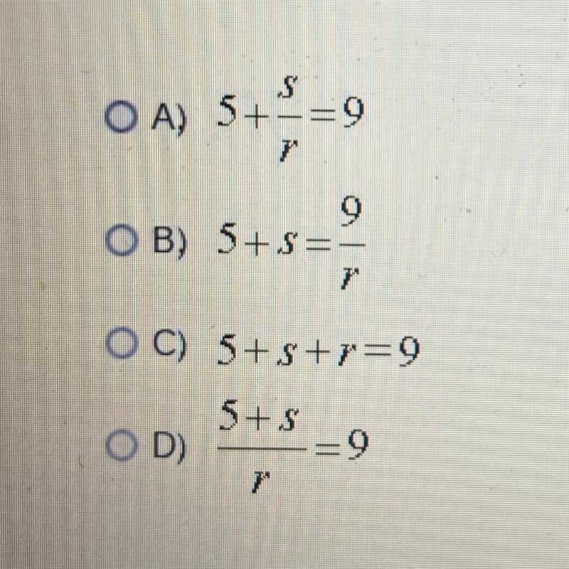 Which of these equations is a translation of the statement, "The quantity 5 plus-example-1