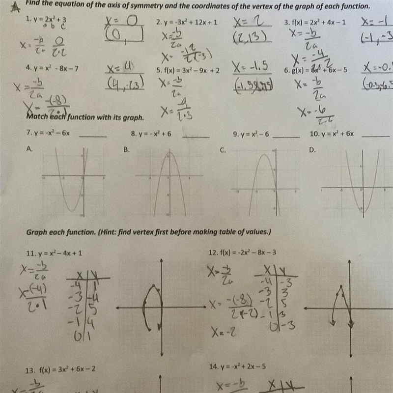 Could someone help me with 7-10 On Match each function with its graph-example-1