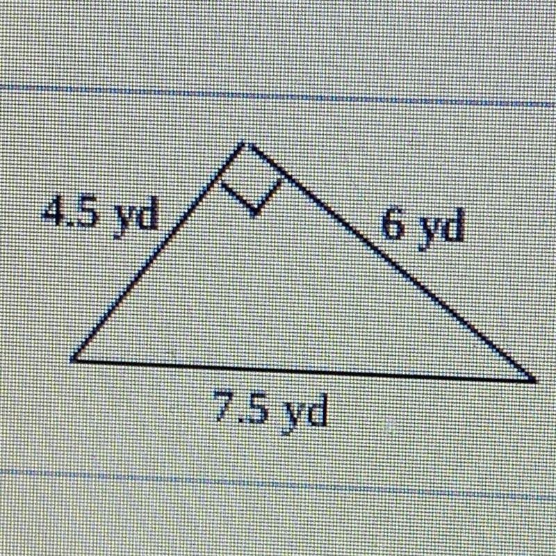 Find the area of the triangle The area is __yd^2-example-1