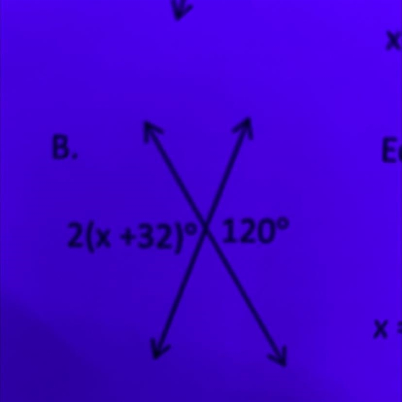 I need help. this is due tomorrow. i need the equation and solve for x-example-1