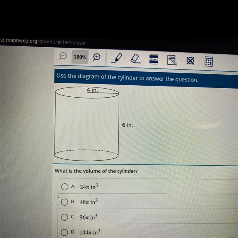 What is the volume of the cylinder?-example-1