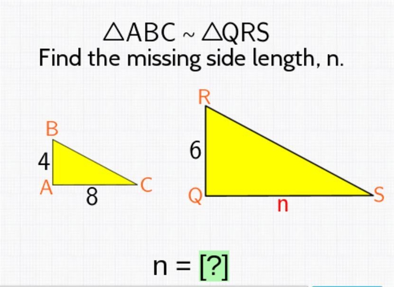 FIND THE MISSING SIDE LENGTH MATH HELP!!-example-1