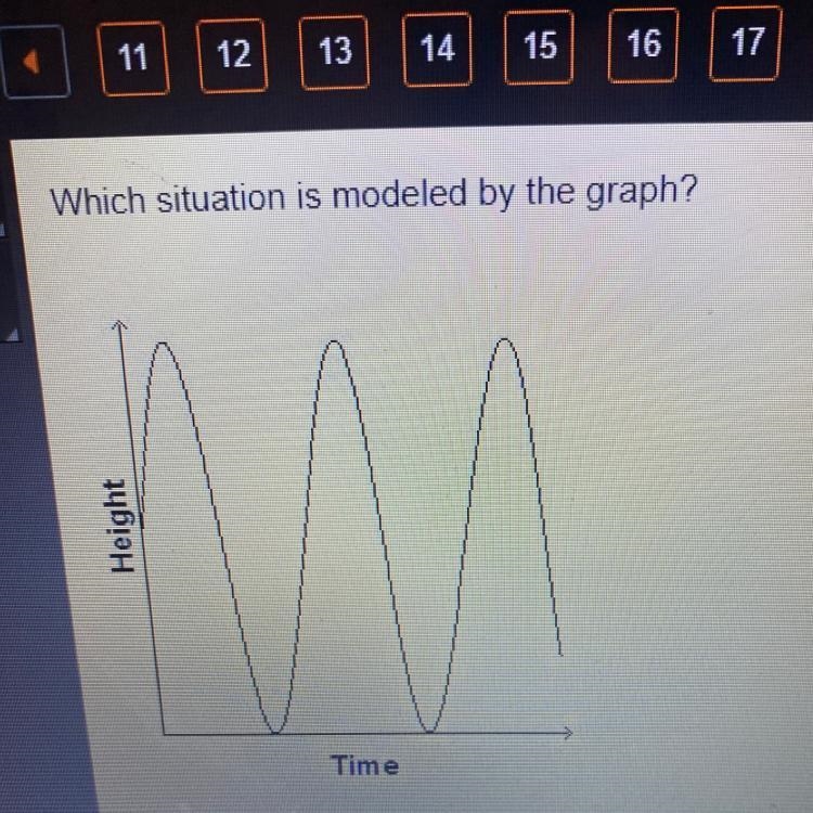 Which situation is modeled by the graph? Height Time-example-1