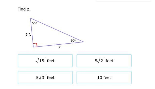 Find z. What is the length of the missing leg? b = _____ miles-example-1