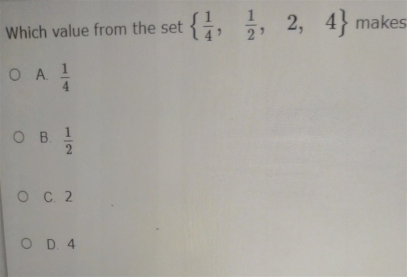 Which value from the set makes 8y=4 true?​-example-1