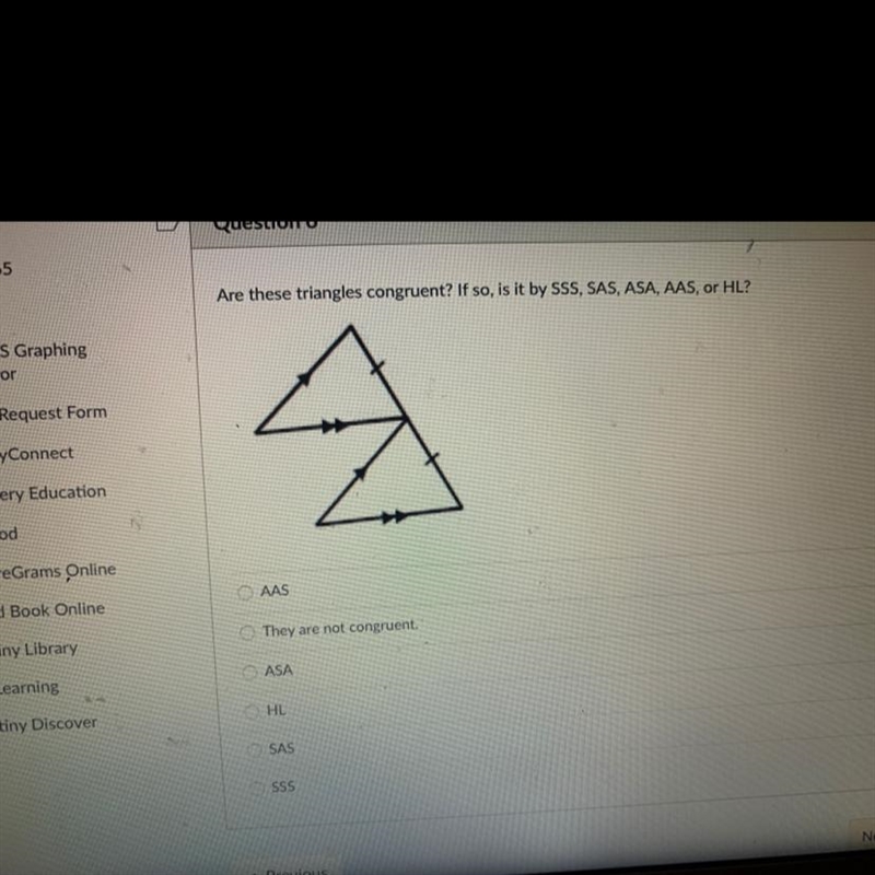 Are these triangles congruent ?-example-1