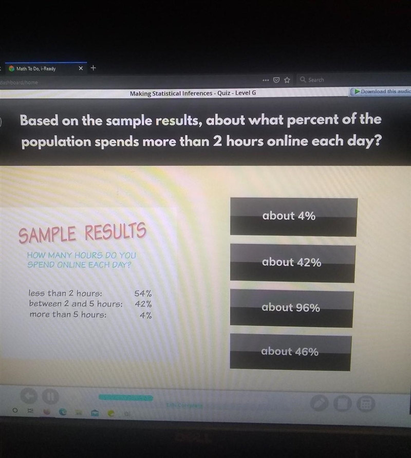 Based on the sample results, about what percent of the population spends more than-example-1