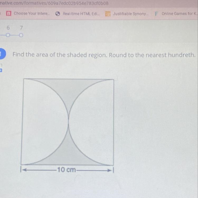 I need some help find the area of the shaded region and round to the nearest hundredth-example-1