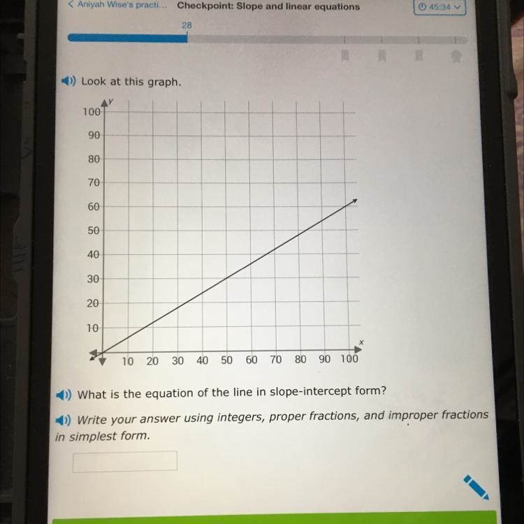 What is the equation of the line in slope-intercept form?-example-1