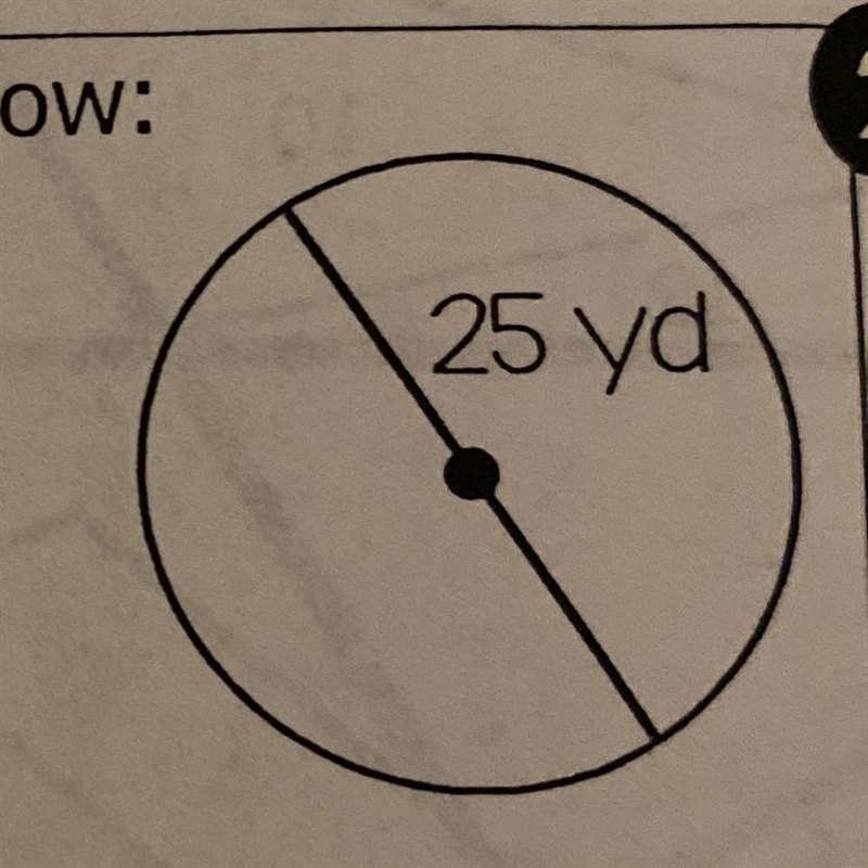 Find the area of the circle below: 25 ya-example-1