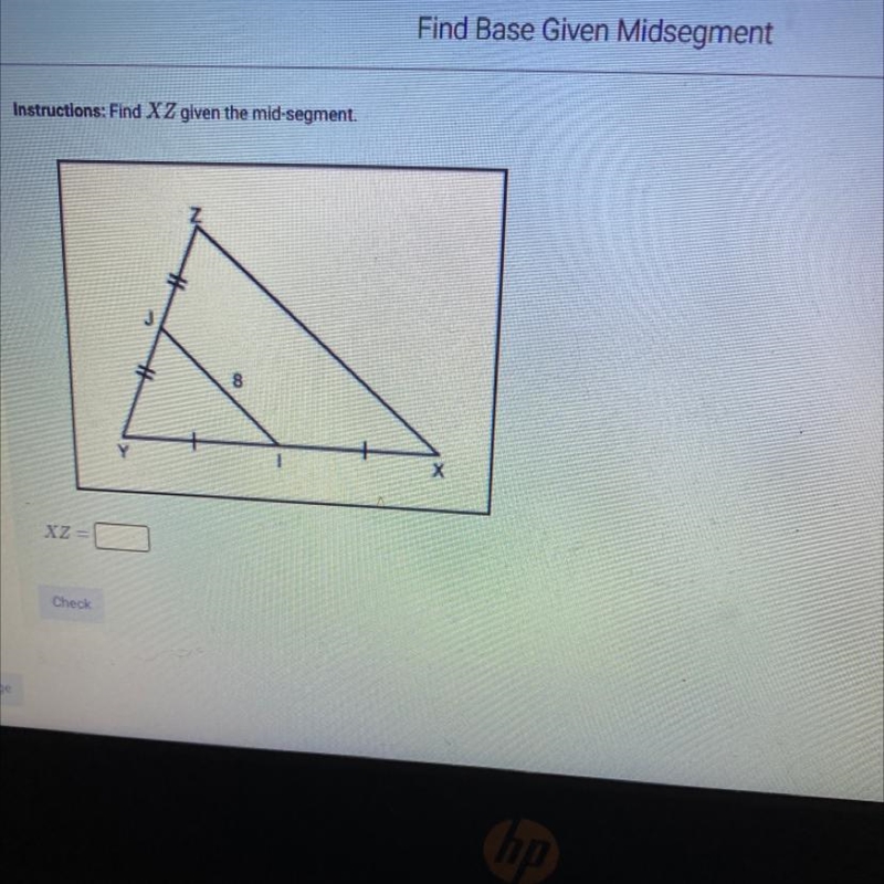 Find XZ given the mid-segment?-example-1