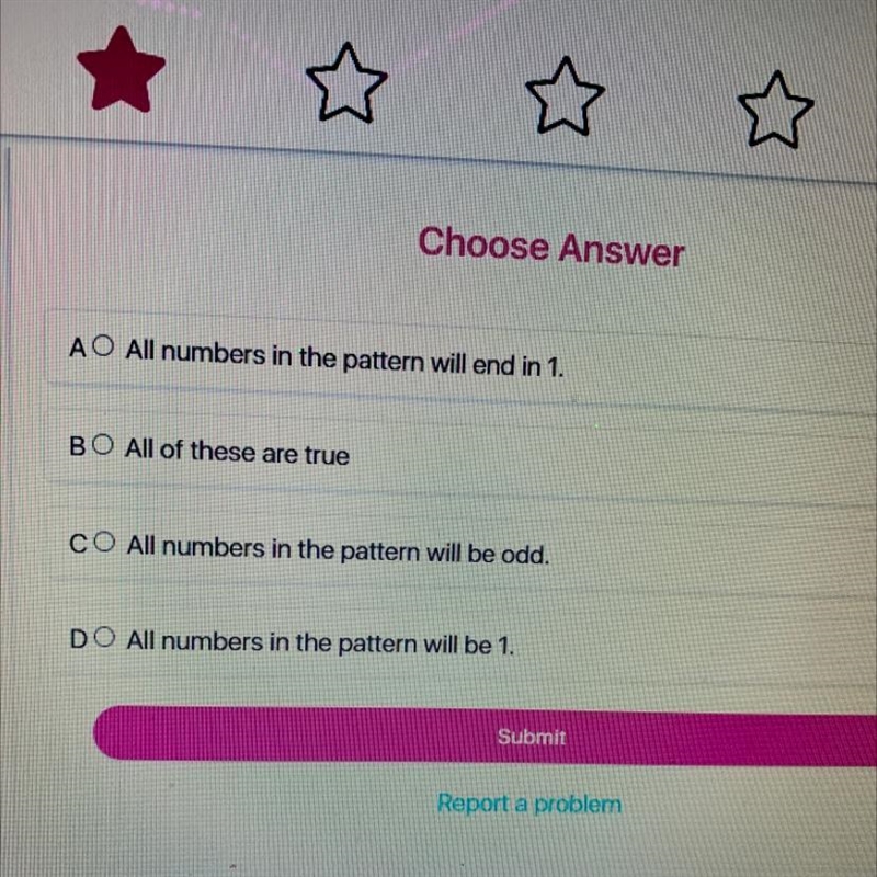 Which of the following is true about a pattern with the rule "Multiply by 3 and-example-1