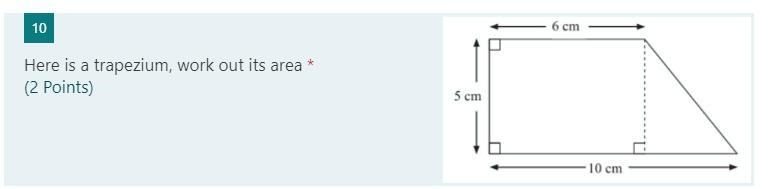 Here is a trapezium, work out its area-example-1