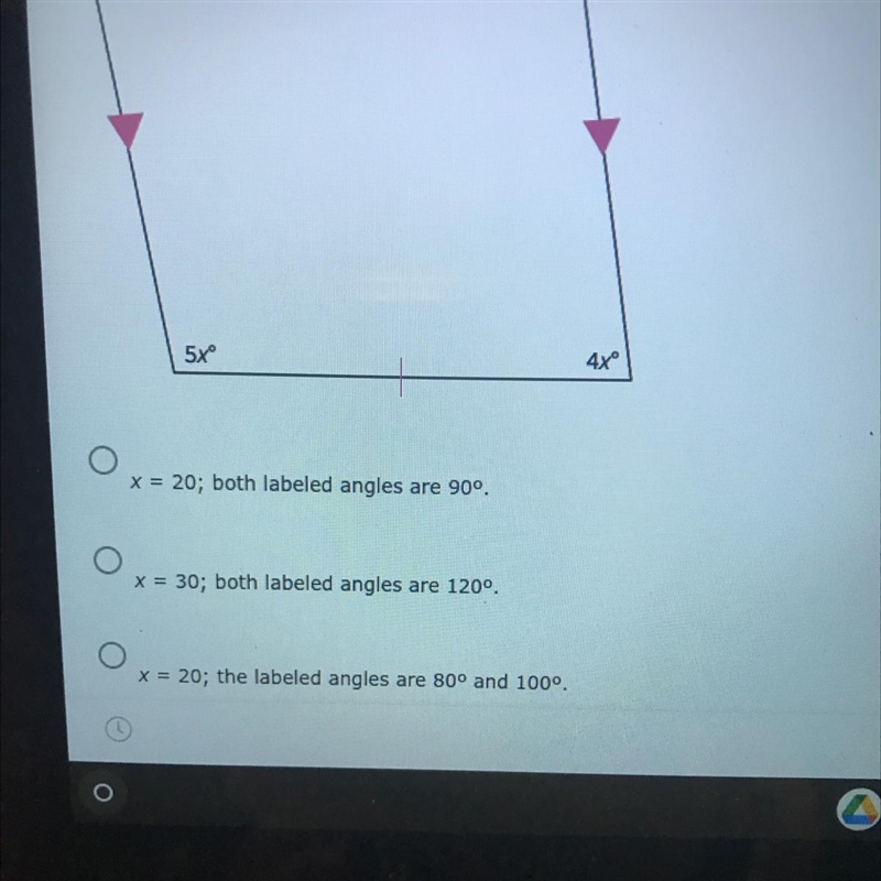 Find The value of x. Then find the measure of each labeled angel-example-1