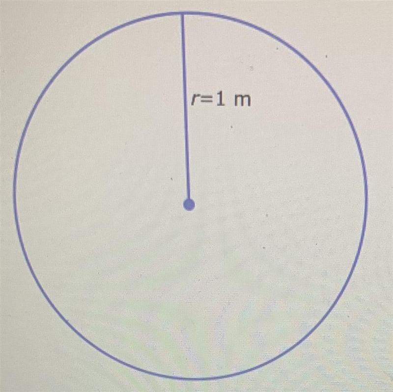 The radius of a circle is 1 meter. What is the area? r=1 m Give the exact answer in-example-1