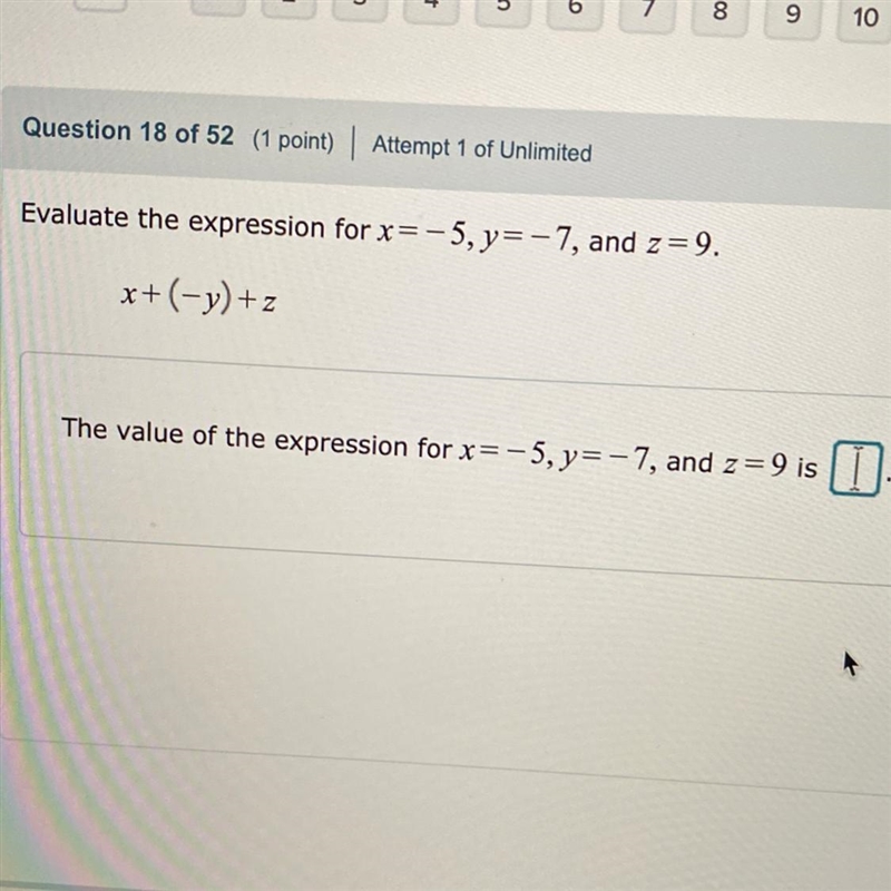 Evaluate the expression for x=-5,y=-7, and z=9-example-1