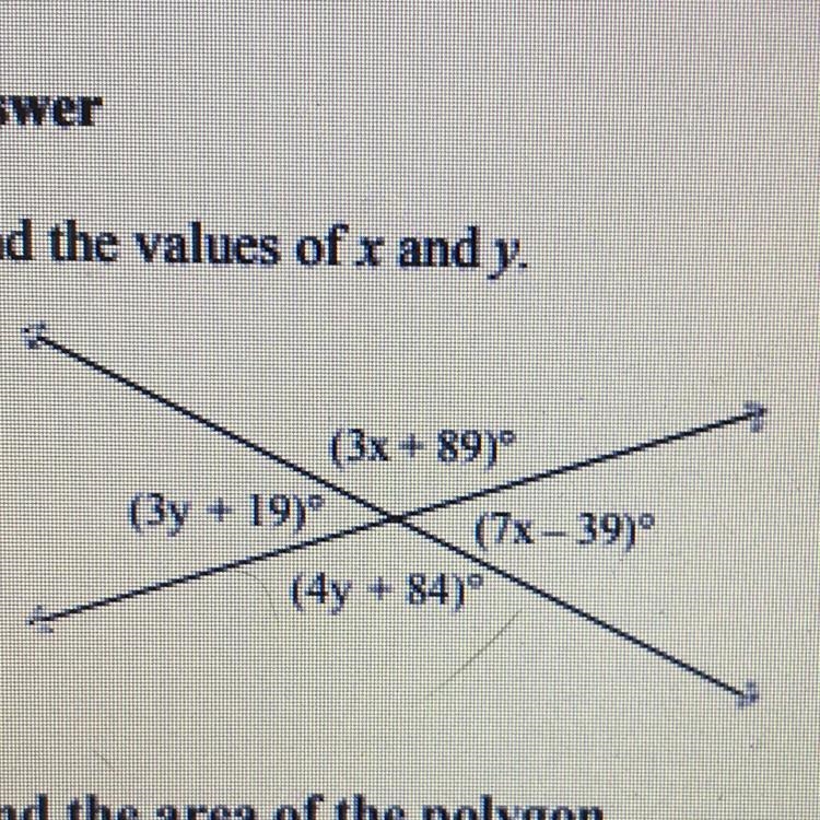 Find the values of x and y.-example-1