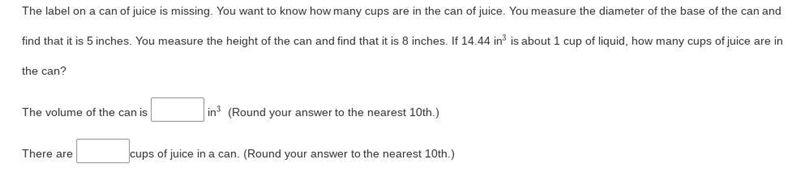 The volume of the can is____? There are ____cups of juice in a can-example-1