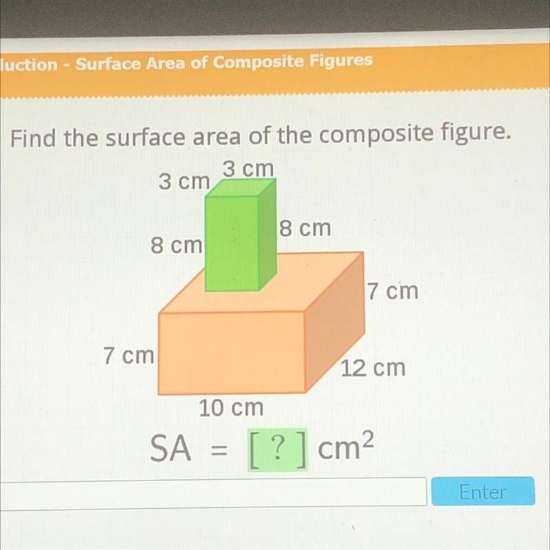 Help Please!! Find the surface area of the composite figure.-example-1