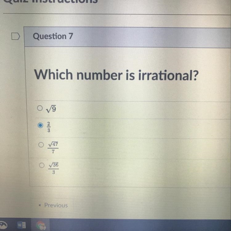 Which number is irrational? Did I get it correct plz help....-example-1