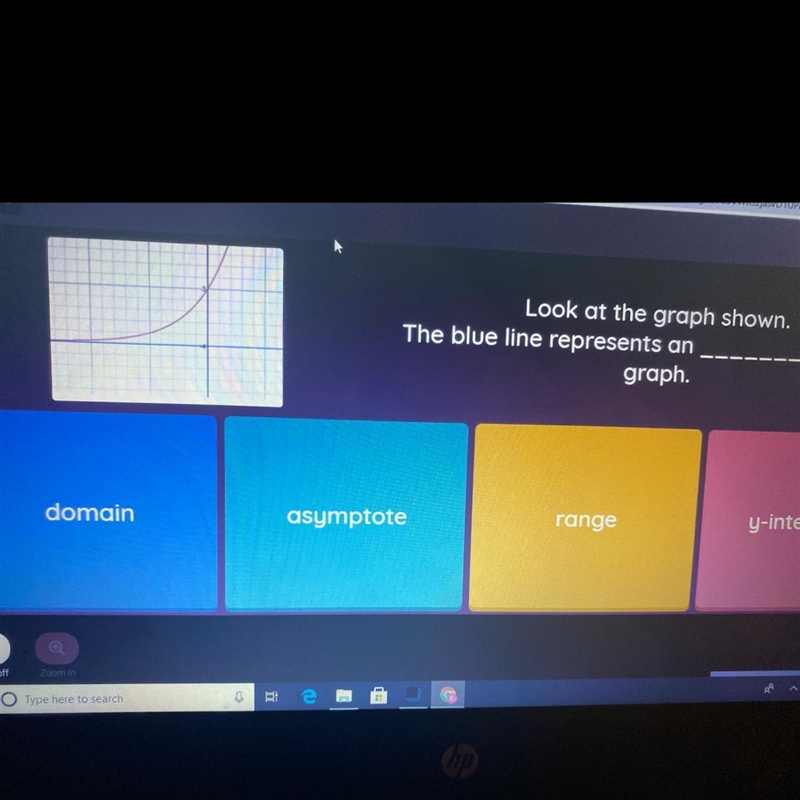 Look at the graph shown below the blue line represents an _______ of the graph-example-1