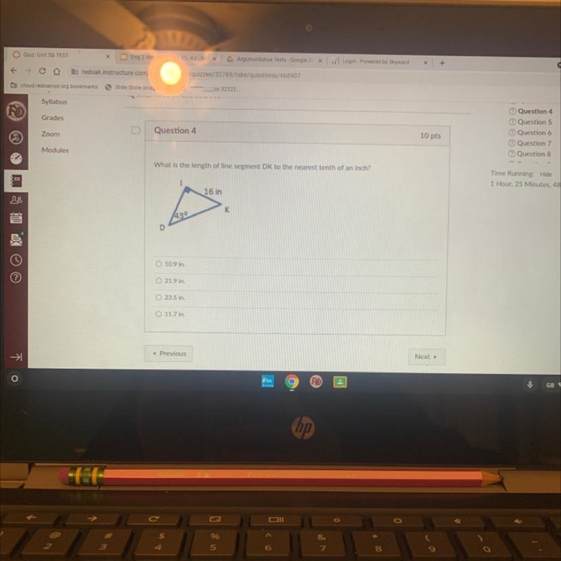 Question 4 10 pts Question 6 Question 7 Question 8 What is the length of line segment-example-1