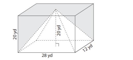 Calculate the volume of the shaded space. Round to the nearest tenth, if necessary-example-1