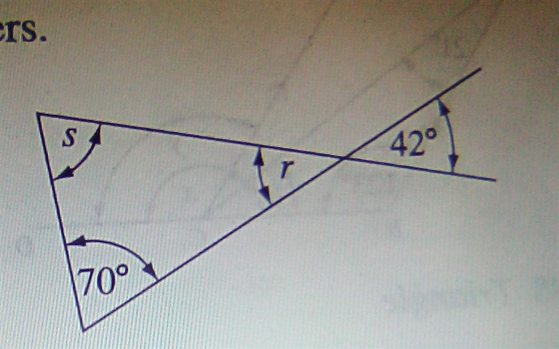 Evaluate angles s and r, giving reason for your answer​-example-1