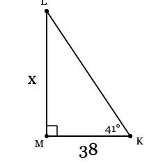 aPLEASE HELP!!!!!!! In ΔKLM, the measure of ∠M=90°, the measure of ∠K=41°, and MK-example-1