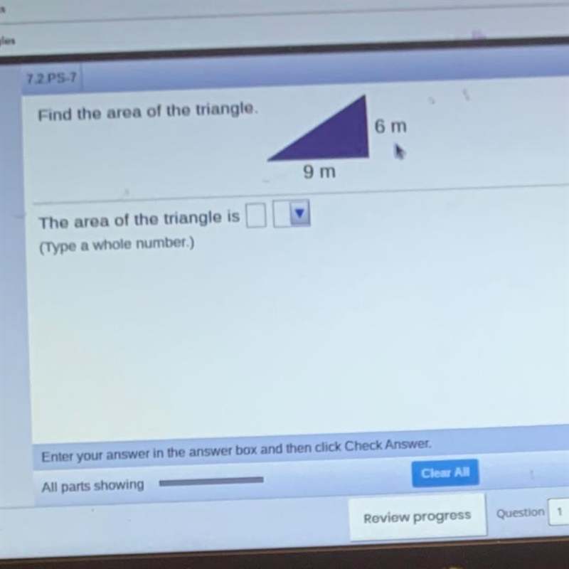 More than 5 Points! Find the area of a triangle, please. :)-example-1