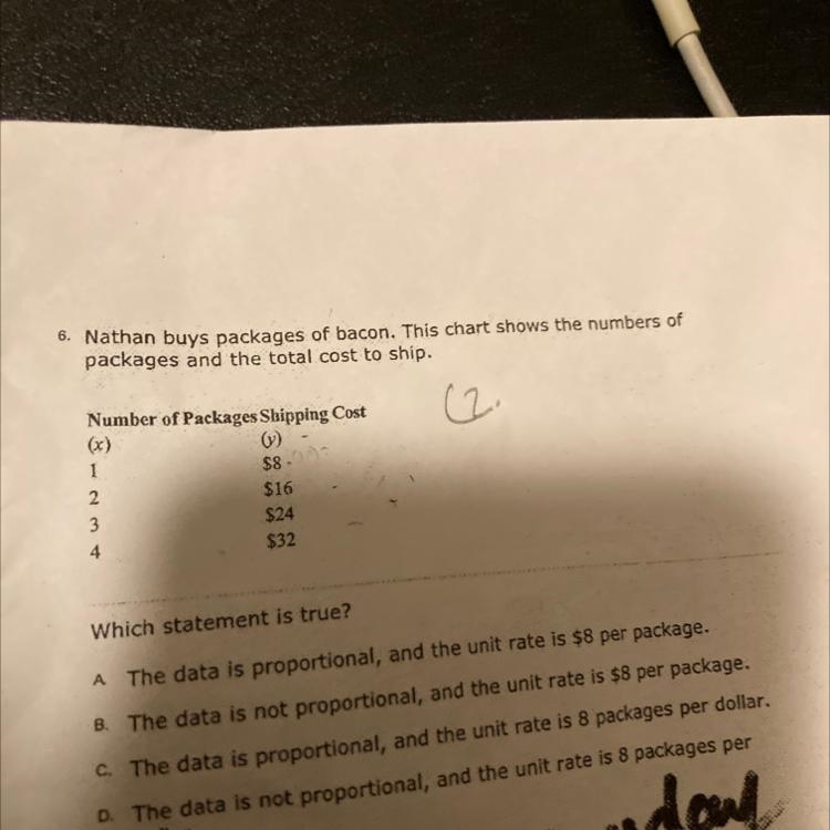 6. Nathan buys packages of bacon. This chart shows the numbers of packages and the-example-1