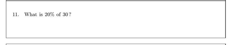 10 points ! what is 20% of 30 ?-example-1