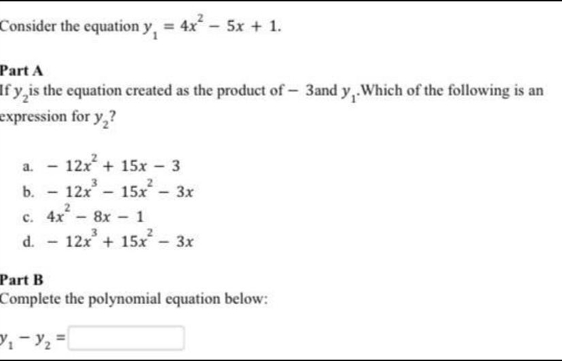 Part A; If 2 is the equation created as the product of − 3 and 1, Which of the following-example-1