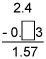 When finding the difference between 2.4 and a number, the answer is 1.57. What number-example-1