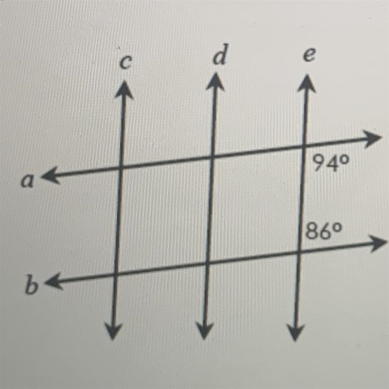 I'M BEGGING FOR HELP PLS Using the given picture, determine which 2 lines are parallel-example-1